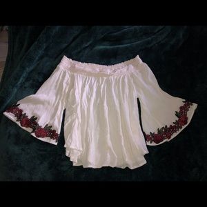 White off the shoulder top